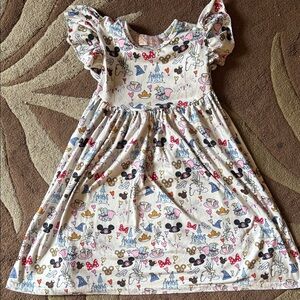 Kids Cartoon Print Dress
